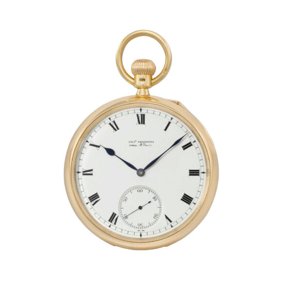 Large English gold one minute tourbillon lever Circa 1910