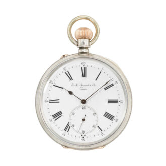 Rare and unusual silver open faced deck watch Circa 1890