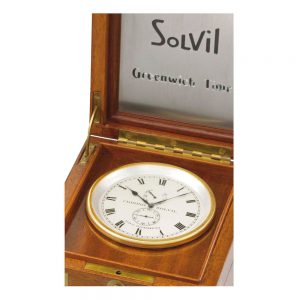 Swiss gilt-brass deck watch with power reserve Circa 1925