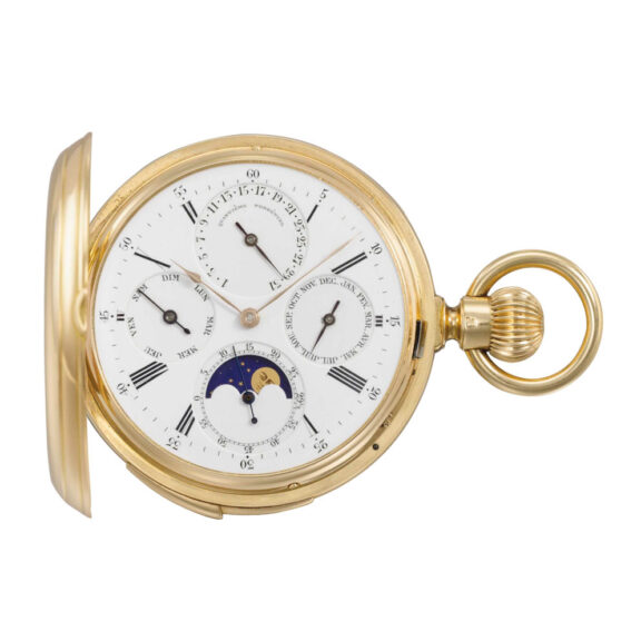 French gold hunting cased complicated watch Circa 1870