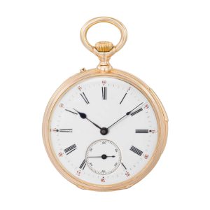 Fine, small Swiss rose gold quarter repeating lever Circa 1875
