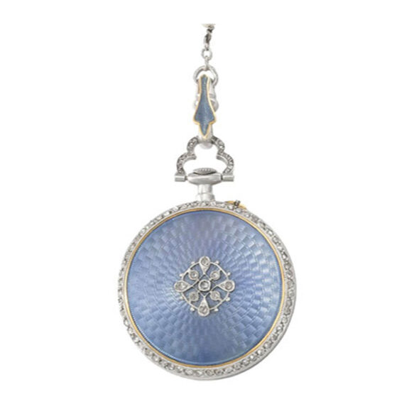 Attractive white and yellow gold, diamond set lever Circa 1890