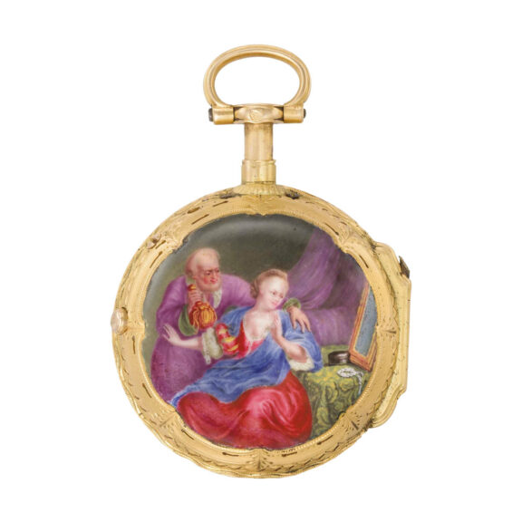 Rare French 18k gold and enamel quarter repeater Circa 1770