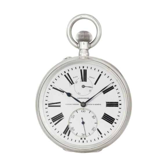 Unusual silver lever deck watch with power reserve Circa 1915