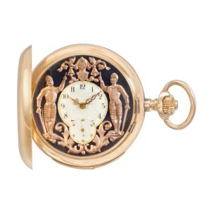 Swiss rose gold minute repeating jaquemarts lever Circa 1900