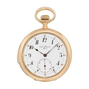 Swiss rose gold open faced minute repeating lever Circa 1910