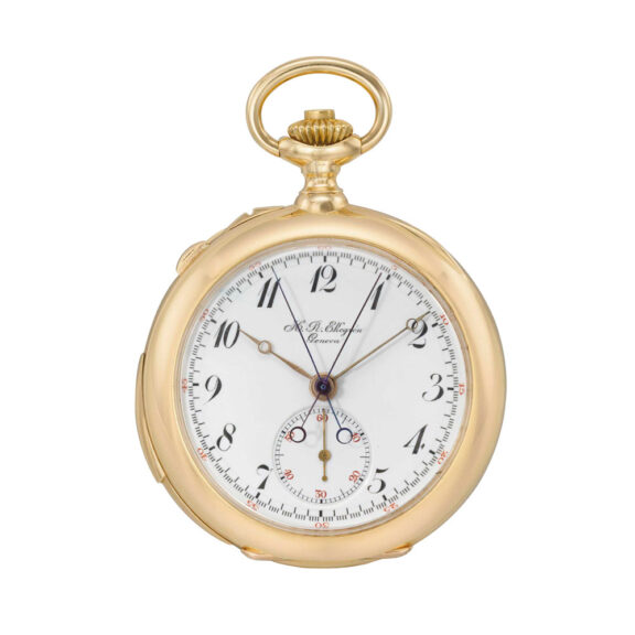 Swiss gold repeating split seconds chronograph Circa 1895