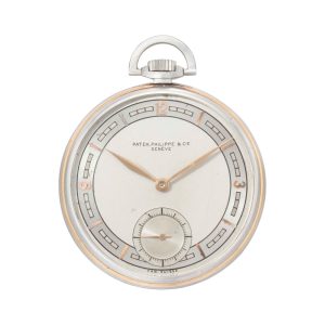 Swiss stainless steel, rose gold open faced lever Circa 1940