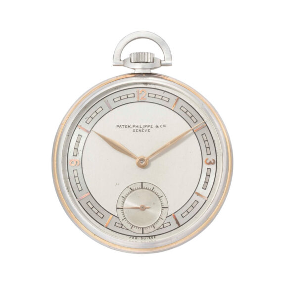Swiss stainless steel, rose gold open faced lever Circa 1940