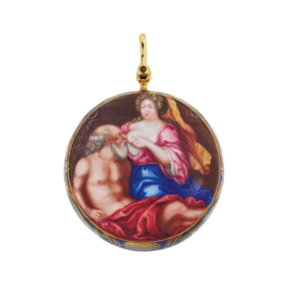 English gold and enamel open faced verge watch Circa 1700 English gold and enamel open faced verge watch Circa 1700