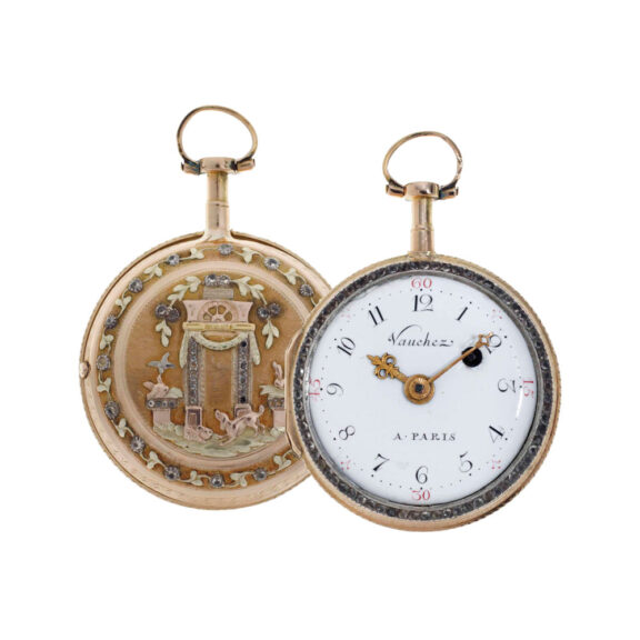 French multi colour gold open faced verge watch Circa 1800 French multi colour gold open faced verge watch Circa 1800