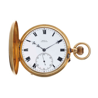 English 18k gold half hunting cased carrousel lever Circa 1903