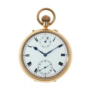 English gold lever with tourbillon and up-and-down Circa 1913