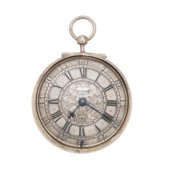 English silver pair cased verge watch with date Circa 1715