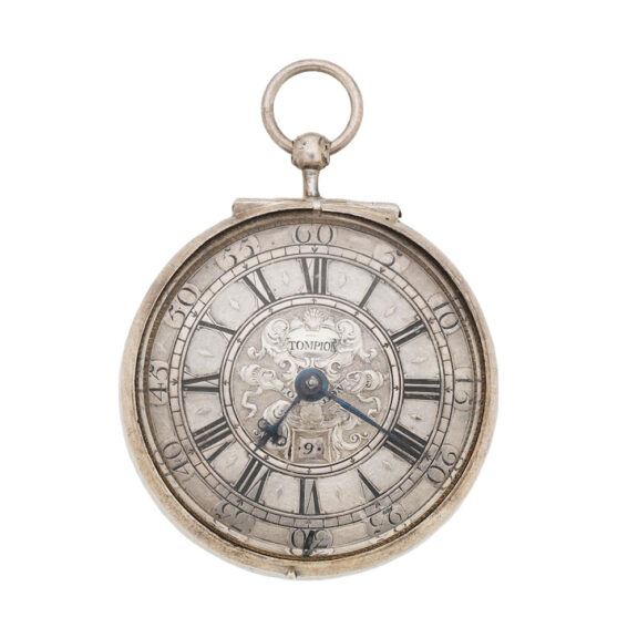 English silver pair cased verge watch with date Circa 1715