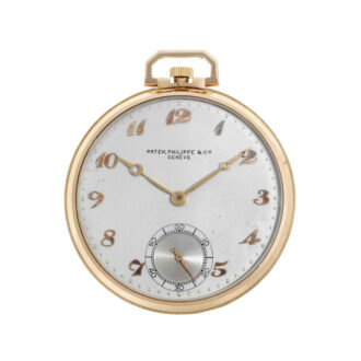 Swiss 18 carat gold open faced keyless lever watch Circa 1941