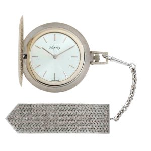 Swiss 18k white gold open faced lever dress watch Circa 1960