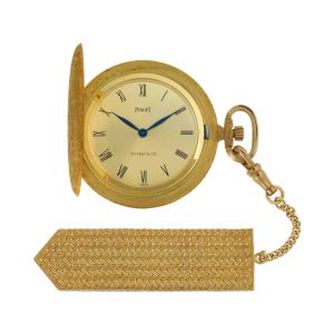 Swiss 18K gold hunting cased lever dress watch Circa 1965