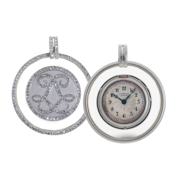 French rock crystal open faced keyless lever watch Circa 1925