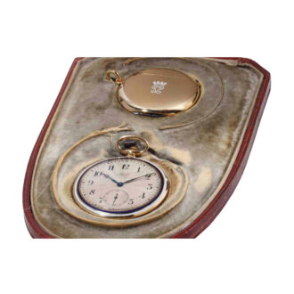 French gold lever dress watch with gold match box Circa 1911