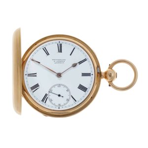 English gold hunting cased presentation watch Circa 1880