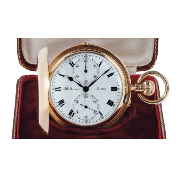 English gold hunting cased repeating chronograph Circa 1907