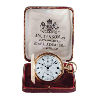 English gold hunting cased repeating chronograph Circa 1907
