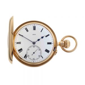 English 18k gold lever with 52½ minute carrousel Circa 1902
