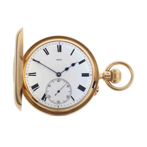 English 18k gold lever with 52½ minute carrousel Circa 1902