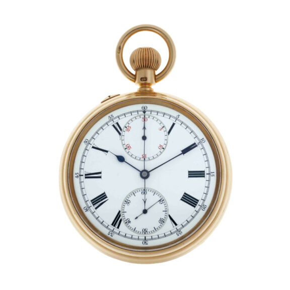 English chronograph with 52½ minute carrousel Circa 1896