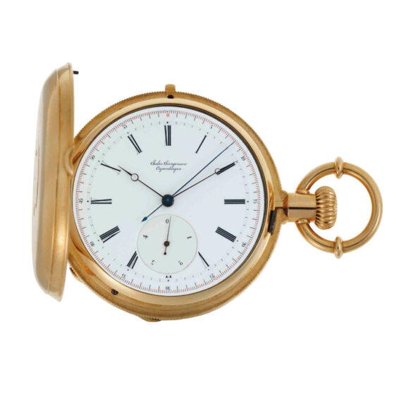 Danish 18 carat gold hunting cased lever watch Circa 1880