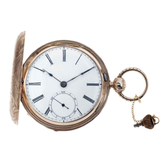 American gilt full hunter with pin plate movement Circa 1854