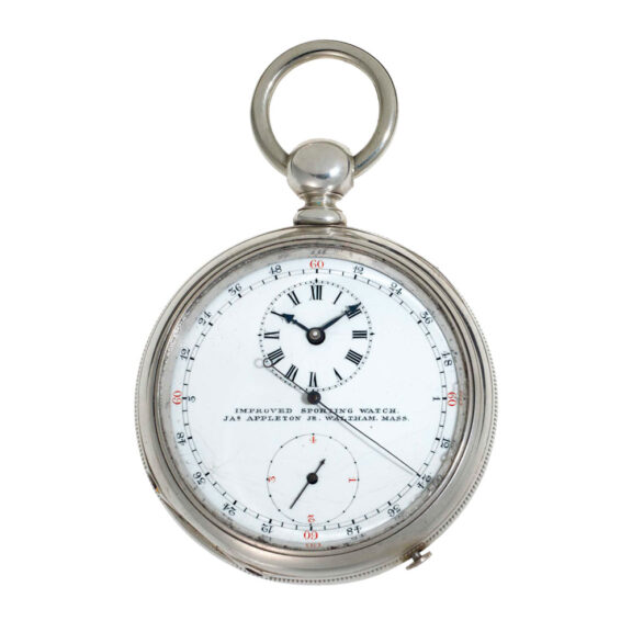 American silver chronodrometer sporting watch Circa 1859