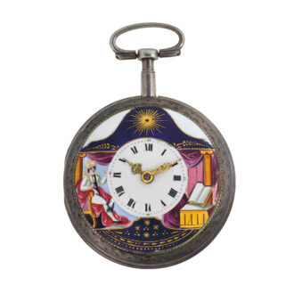 Swiss silver and enamel open faced verge watch Circa 1880