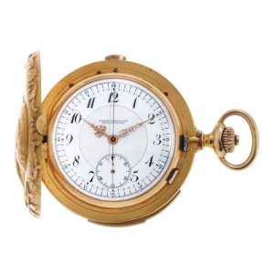 Swiss hunting cased repeating lever chronograph Circa 1910