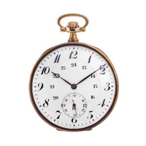 French 18 carat gold open faced lever dress watch Circa 1920