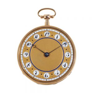 Swiss gold open faced musical quarter repeater Circa 1830