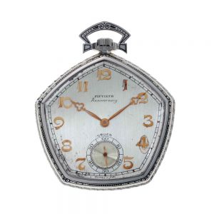 Swiss pentagonal open faced anniversary watch Circa 1924