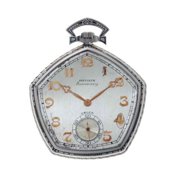 Swiss pentagonal open faced anniversary watch Circa 1924