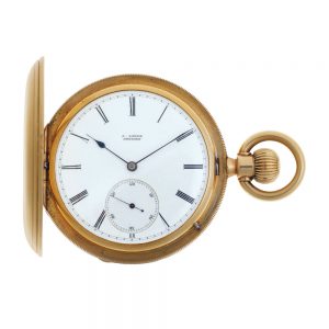 German 18 carat gold hunting cased keyless lever Circa 1870