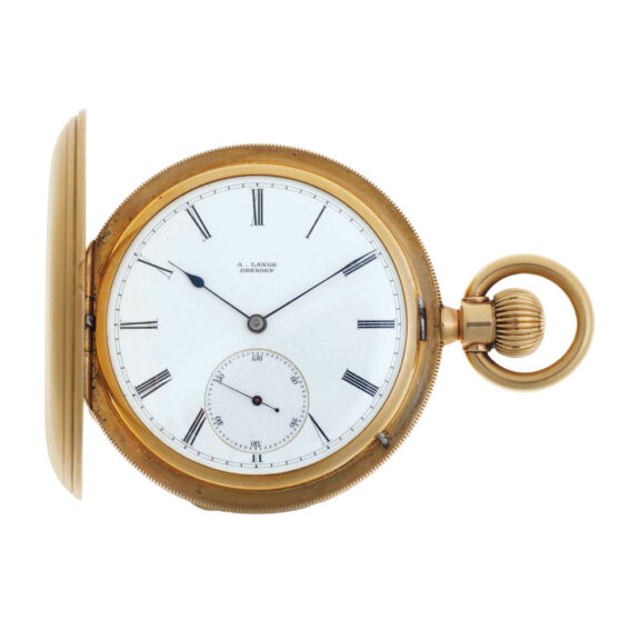 German 18 carat gold hunting cased keyless lever Circa 1870