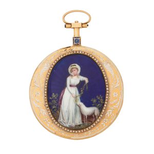 French gold and enamel open faced verge watch Circa 1790