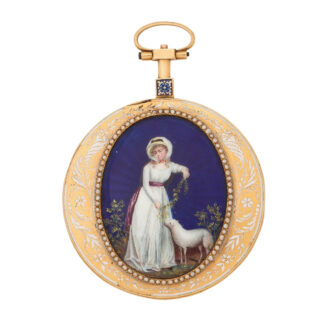 French gold and enamel open faced verge watch Circa 1790