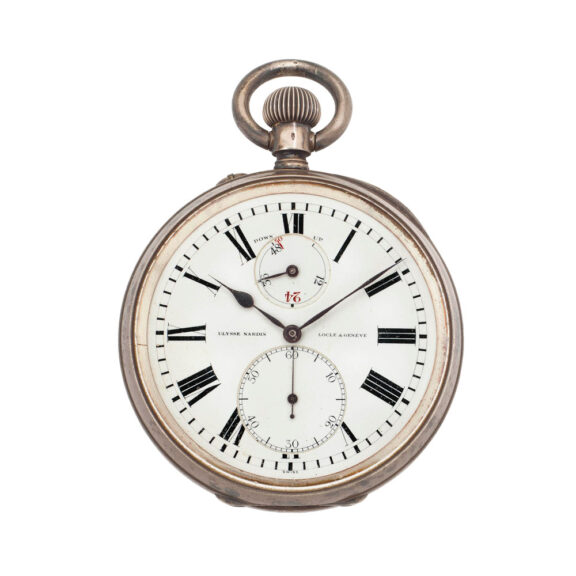 Swiss silver lever deck watch with power reserve Circa 1915