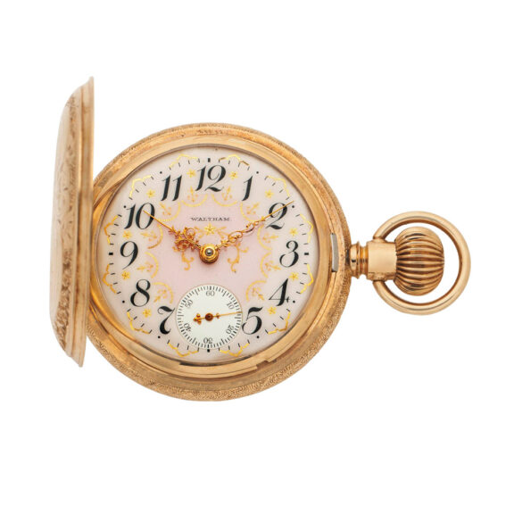 American 14K rose gold hunting cased lever watch Circa 1908 American 14K rose gold hunting cased lever watch Circa 1908