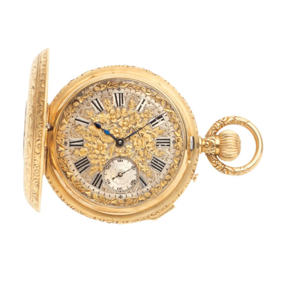 English gold half hunting cased min repeating lever Circa 1870
