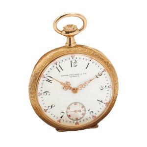 Fine Swiss 18k gold open faced keyless lever watch Circa 1906