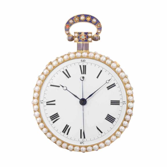 Watch with enamel miniature attributed to Lissignol Circa 1820 Watch with enamel miniature attributed to Lissignol Circa 1820
