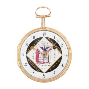 Unusual French rose gold commemoration watch Circa 1800
