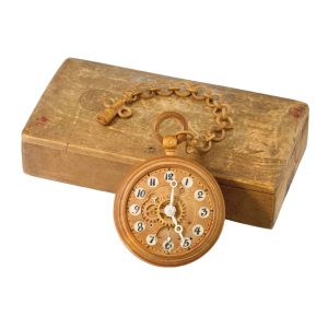 Rare Russian birchwood and bone cylinder watch Circa 1850